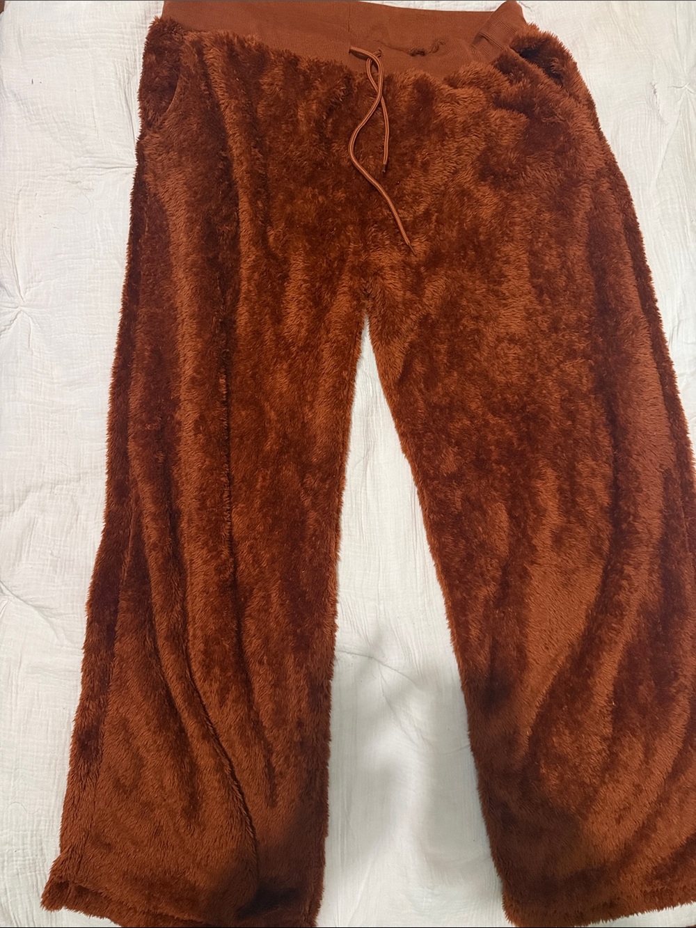 Cozy Plush Women Bottoms - Rust Brown